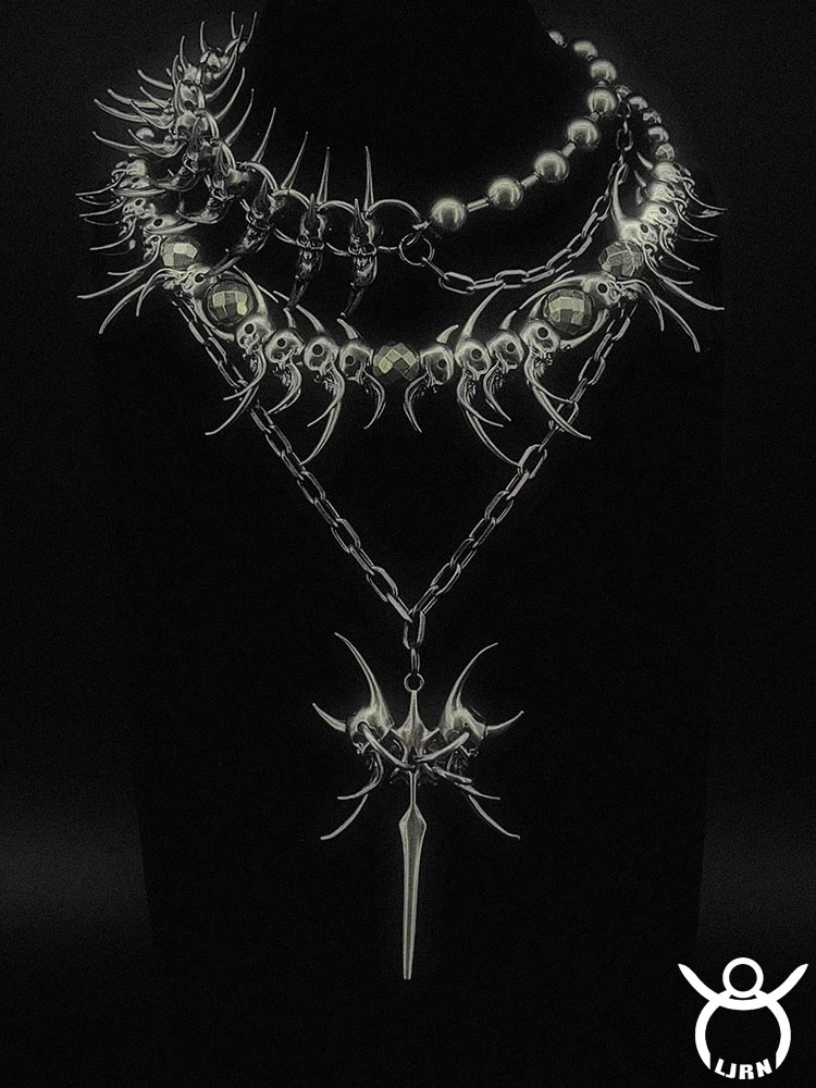 Men Accessories Neck Chain - Naszyjnik Punkowy 2025 Srebrny Metalowy Unisex