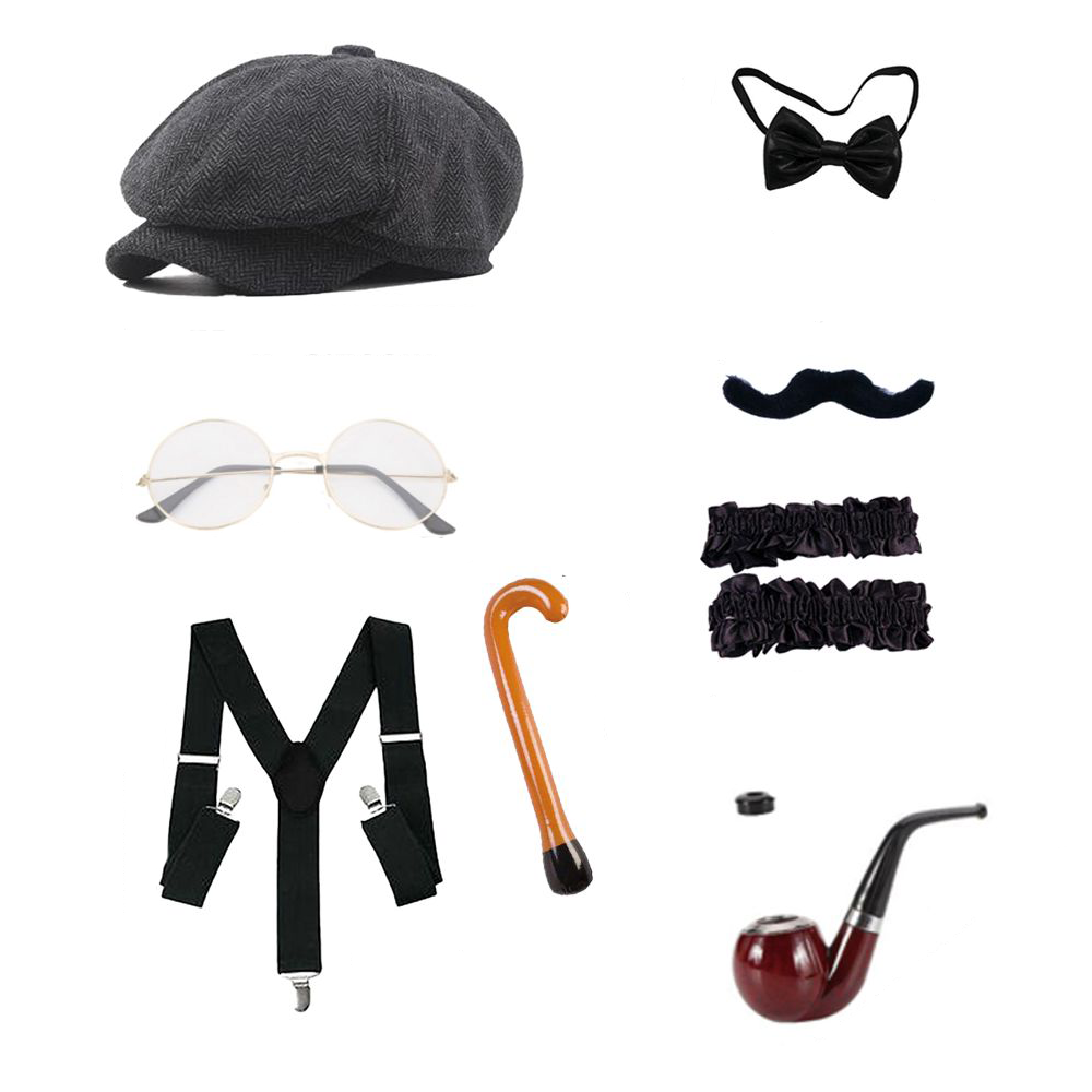 Men'S Accessories In The 1920S - PESENAR Zestaw akcesoriów do kostiumu staruszka,